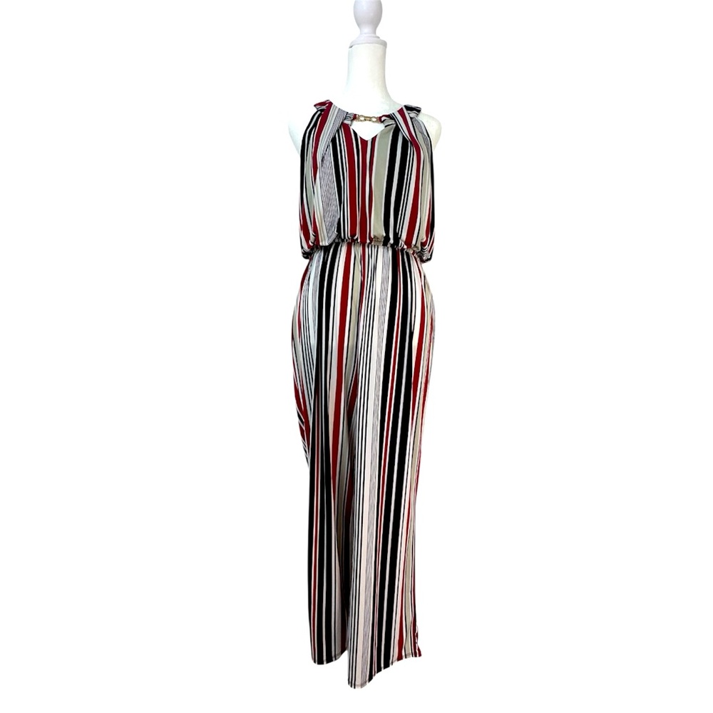 Enfocus Studio Black and White Halter Jumpsuit